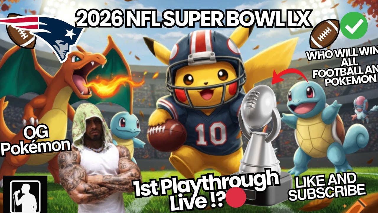 POKEMON SUPER BOWL LX PARTY 🏈 LIVE🔴 –Full 1st Playthrough! #pokemon #superbowl #livegaming #football