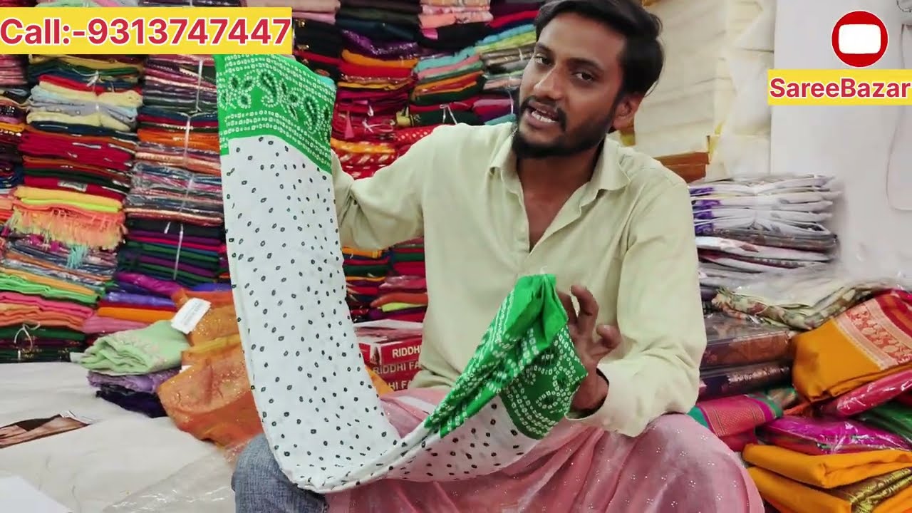 ₹220 से फैंसी साड़ी स्टार्ट|| Factory Outlet Surat se||#sareemarketsurat #trandingvideo #business