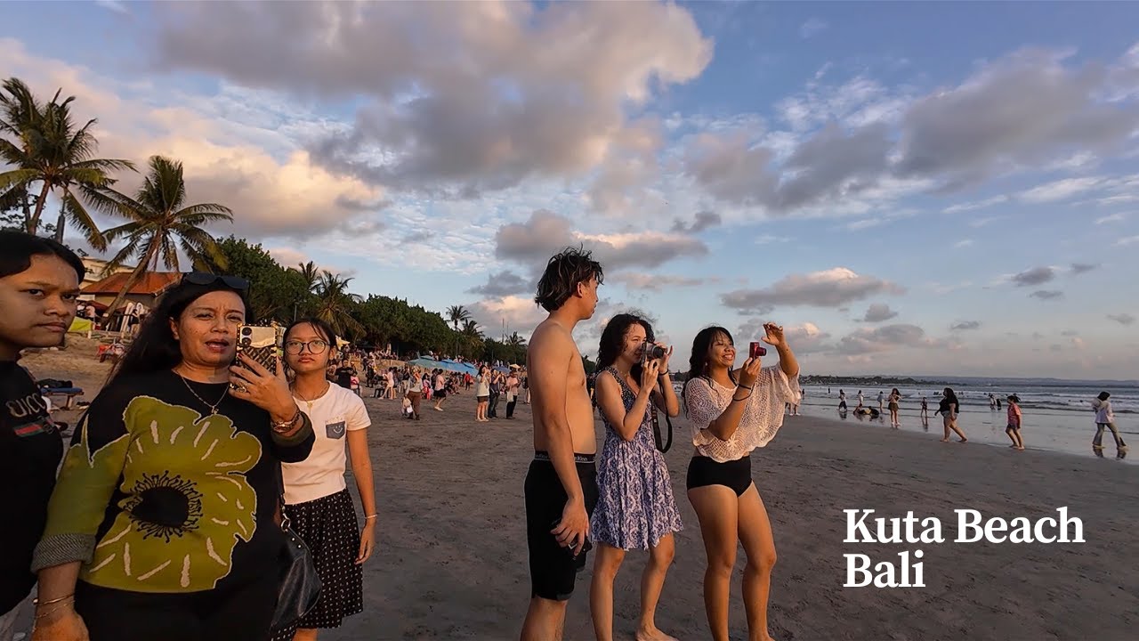 Strolling Along Kuta Beach Bali at Sunset | Walking Tour Kuta Beach Bali Today 2025