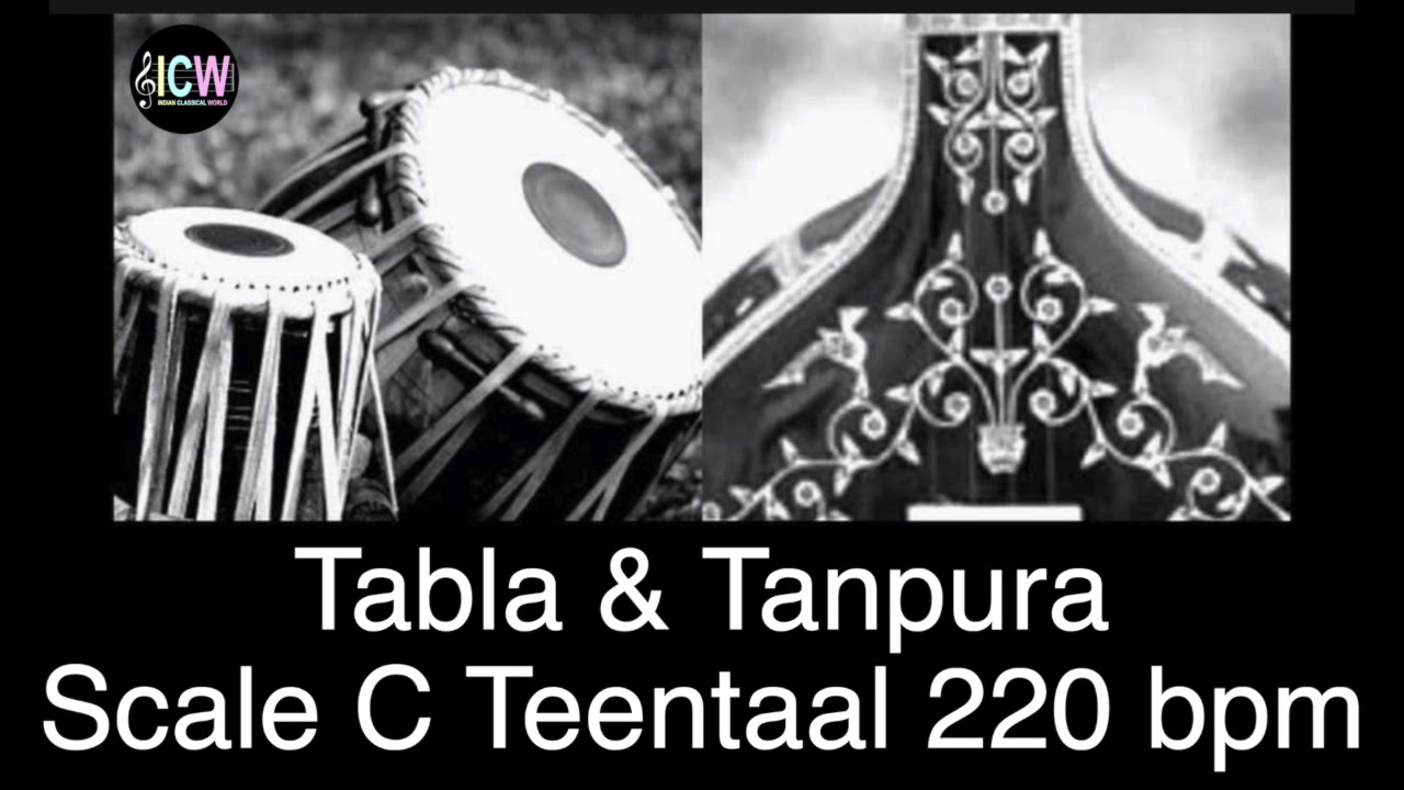 Tabla and Tanpura Scale C | Teen Taal (220 bpm) Drut laya with Tanpura scale C