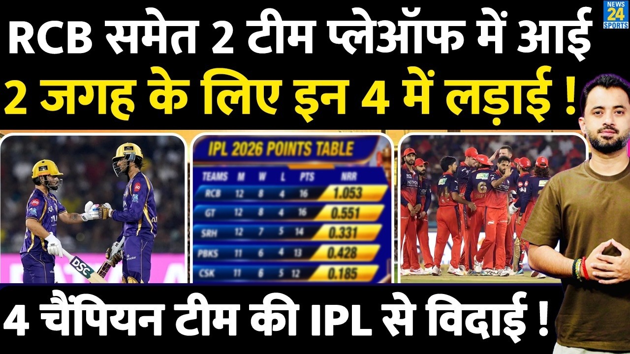 IPL 2026 Playoff Scenario : Points Table | RCB | PBKS | CSK | MI | GT | SRH | KKR | LSG