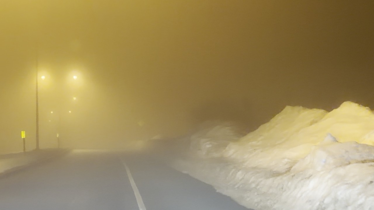 Driving around during VERY DENSE FOG!