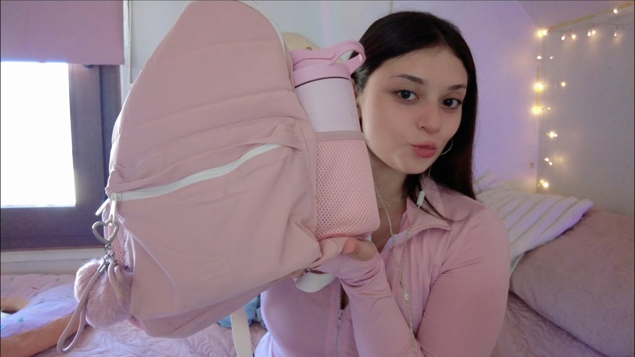 ASMR qué hay en mi mochila del GYM 🌷👛
