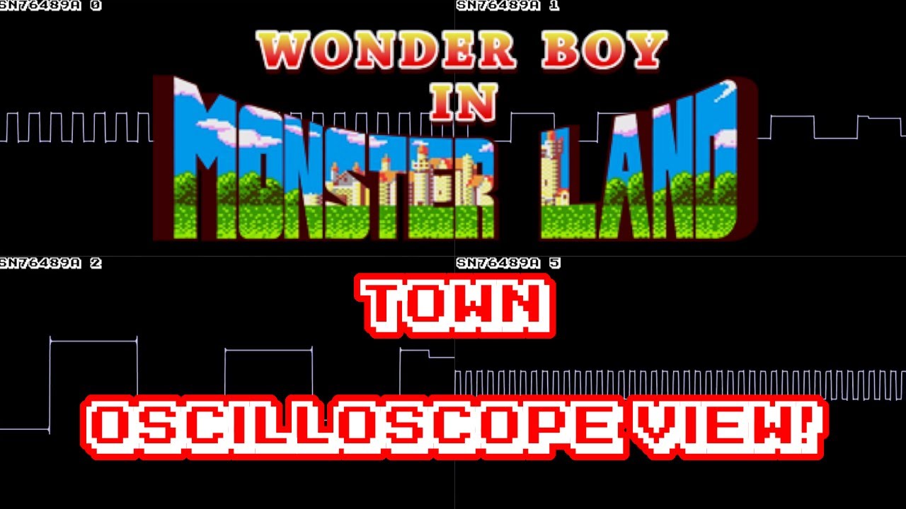 Wonder Boy in Monster Land (ARCADE) - Town - In Oscilloscope View!