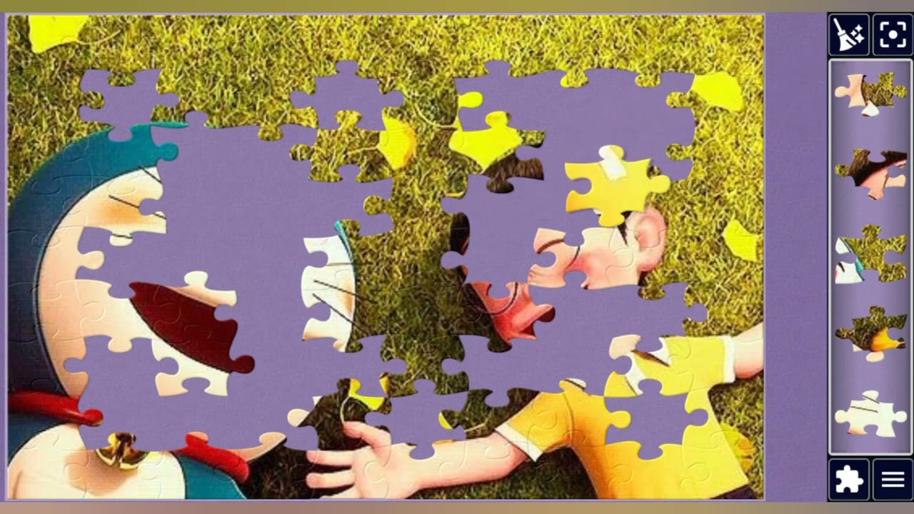 Doraemon & Nobita's Grassy Giggle 🤭😁🎉🧩 chilling jigsaw puzzle 🧩//@jigsawart4512