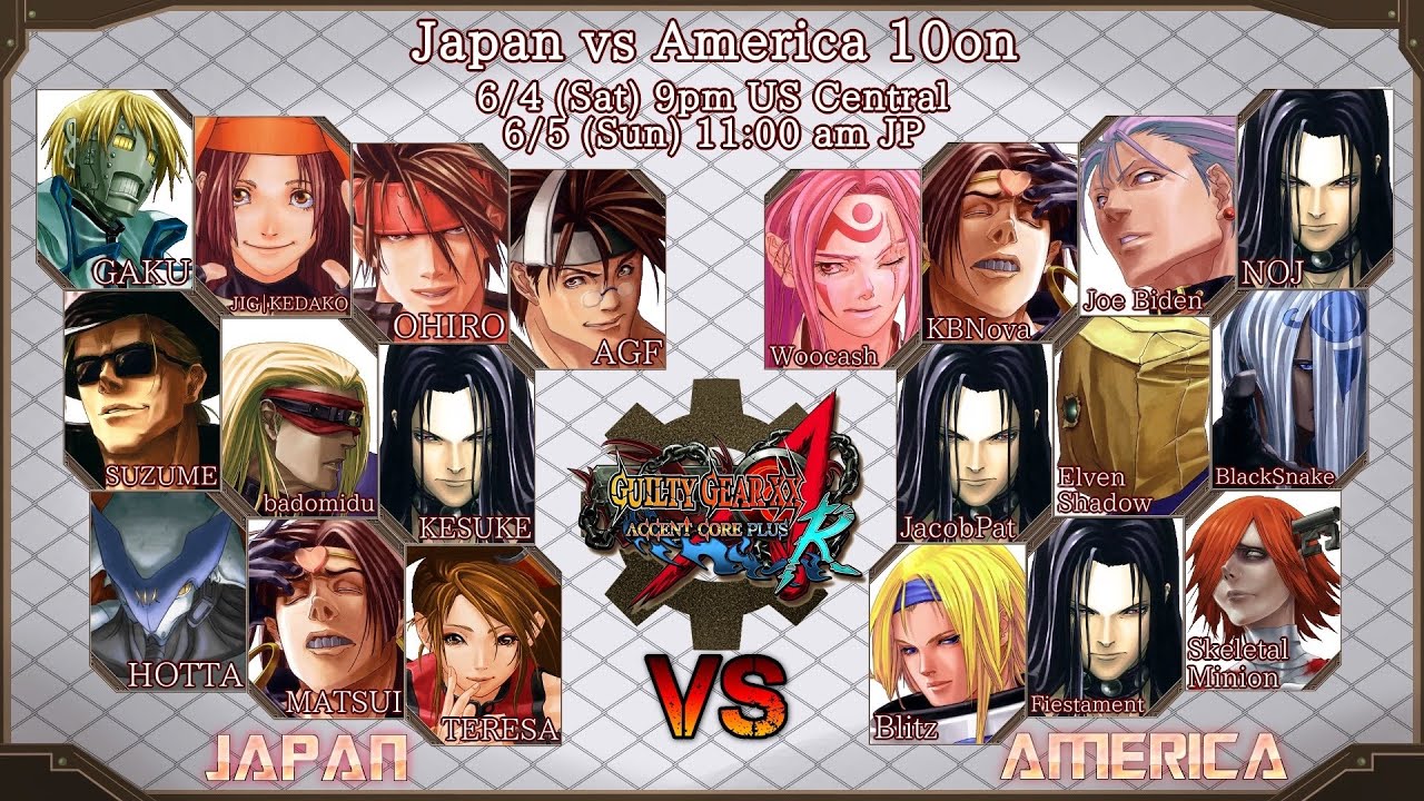 GGXXAC+R @ USA vs Japan 10v10 [4K/60fps]