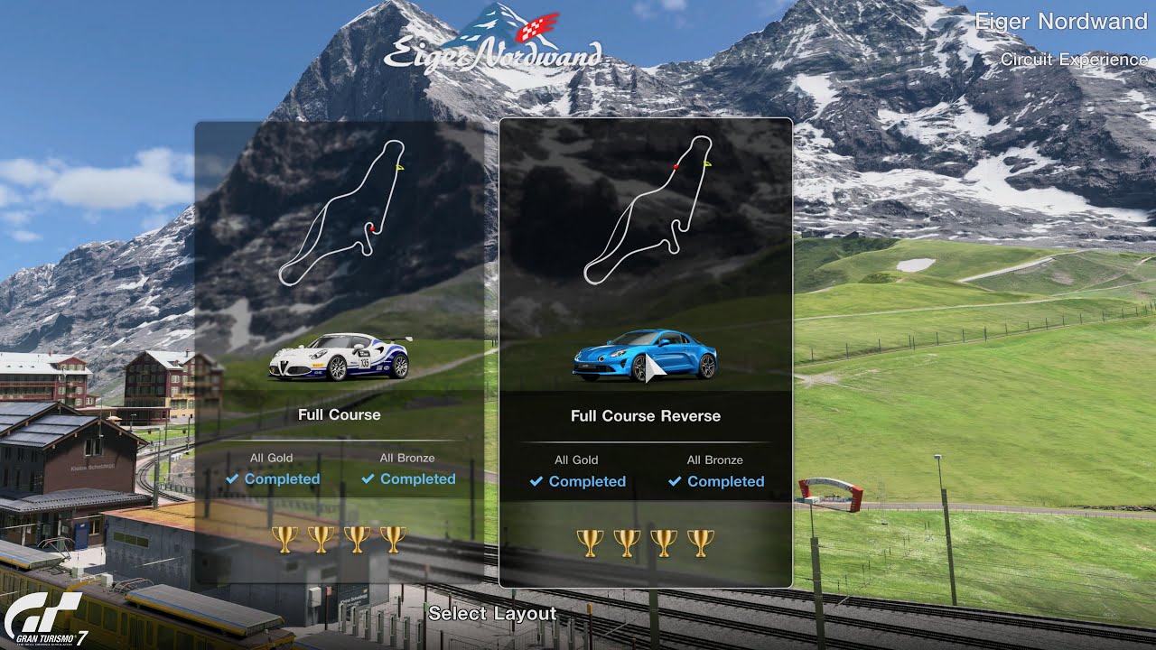 Gran Turismo 7 | Eiger Nordwand Reverse - All Gold Circuit Experience Cr1.200.000 [4K PS5Pro]