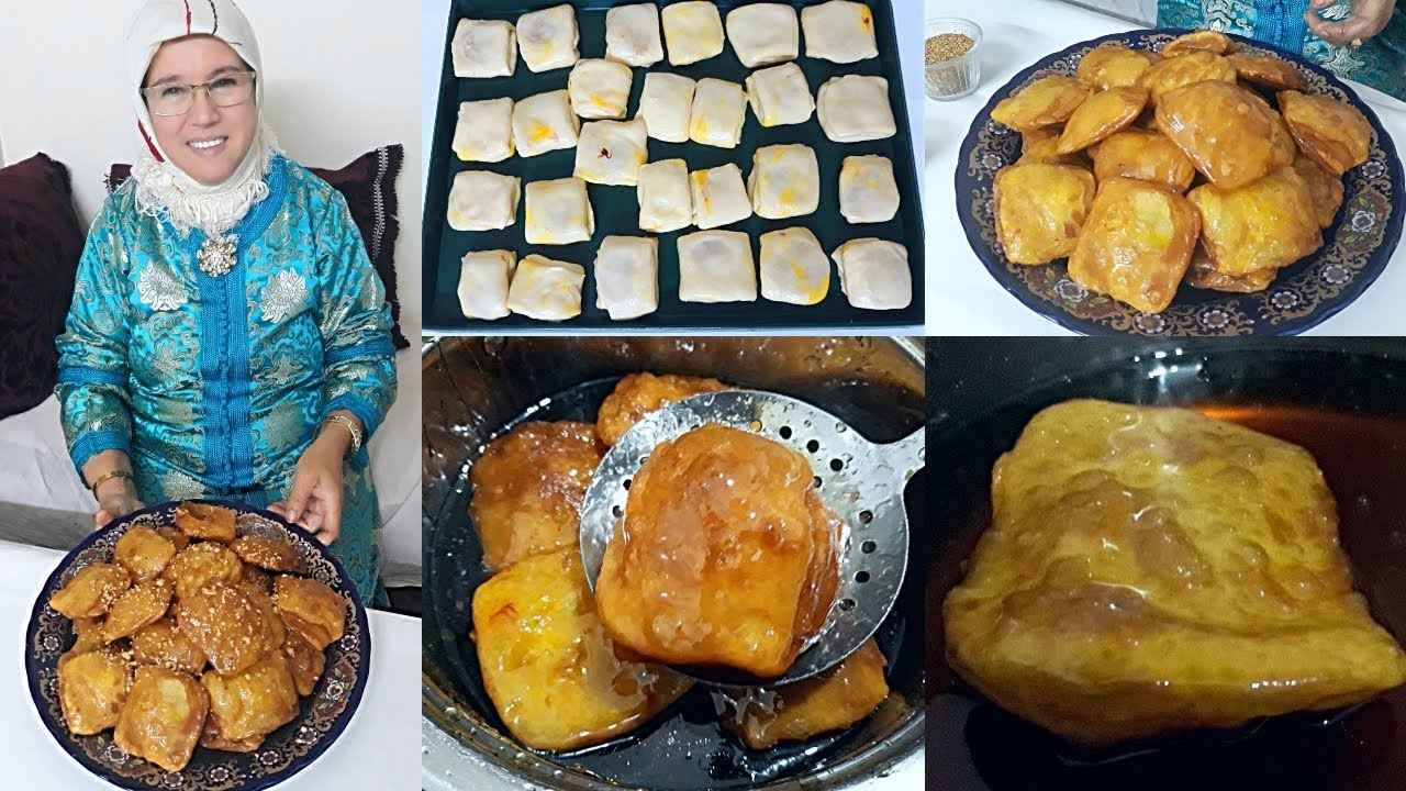 رغايف معسلين🍯 🥞 مقومين ومعمرين باللوز مع الحاجة فاطمة🍴/ عيد الفطر 2022 / msemen