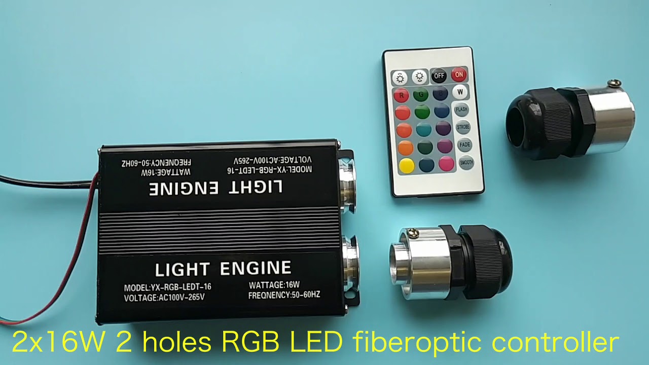 32W remote 2 holes RGB LED optic fiber engine - kutop.com