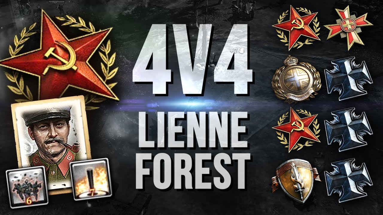 TANKS, BLOBS & ARTY SHOWDOWN [4v4] [SOV] [Lienne Forest] — Full Match of Company of Heroes 2
