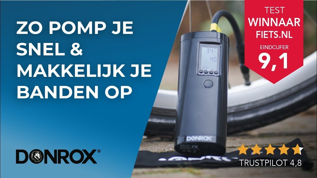 Functies & Gebruik van de Donrox Ride F511 | Bestseller | Elektrische Bandenpomp incl. Powerbank