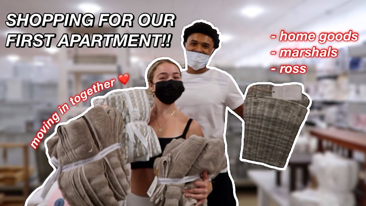 SHOPPING FOR OUR FIRST APARTMENT + HAUL  | home goods, marshalls, & ross | moving ep. 2