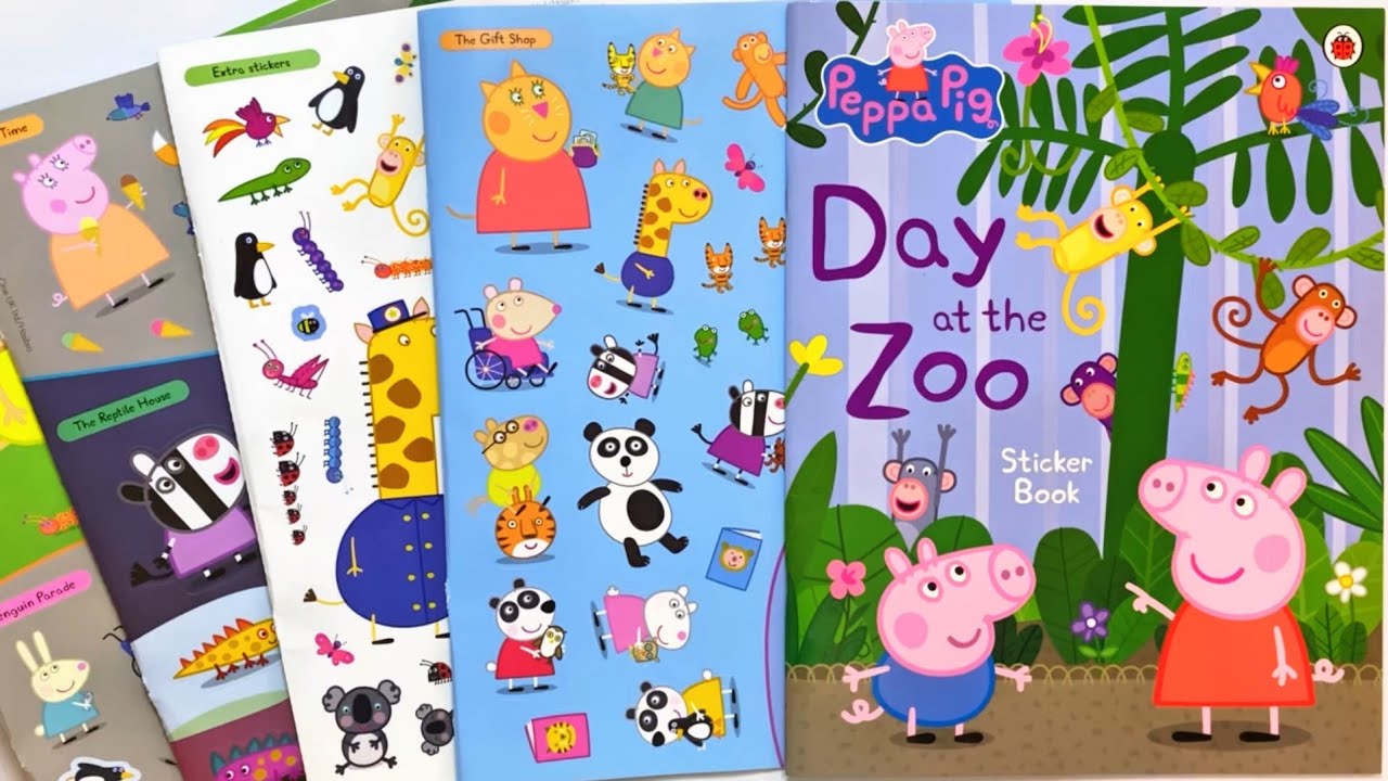 Peppa Pig Day at the Zoo Sticker Scene Book❤️小豬佩奇的動物園一日遊貼紙書