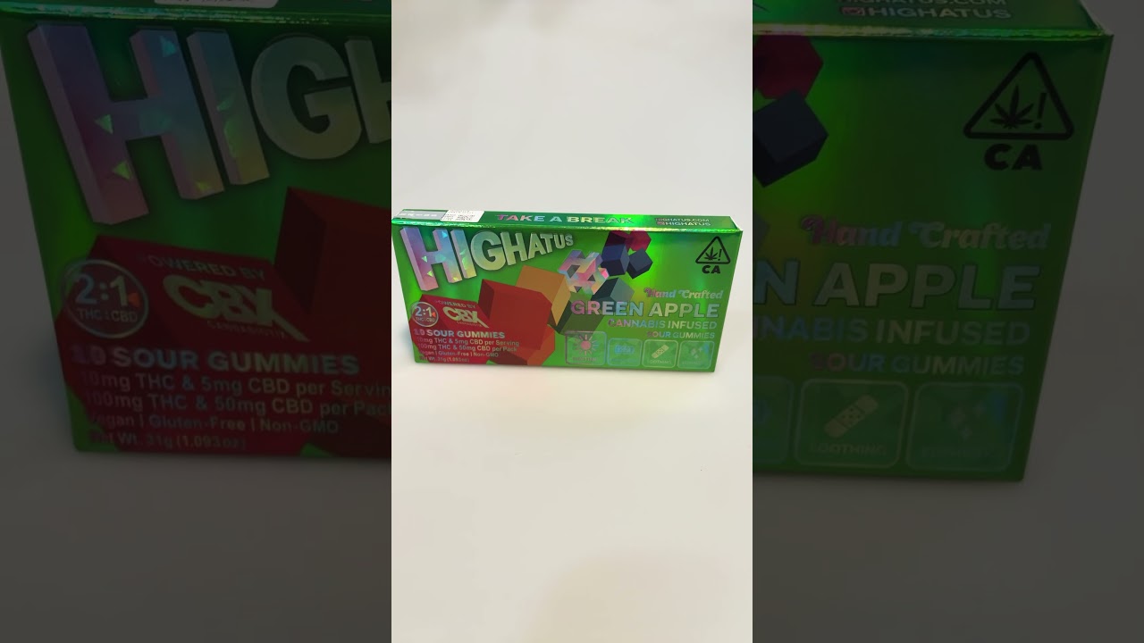 HIGHATUS GREEN APPLE CBD THC GUMMIES CBX THE SYNDICATE MORENO VALLEY CA