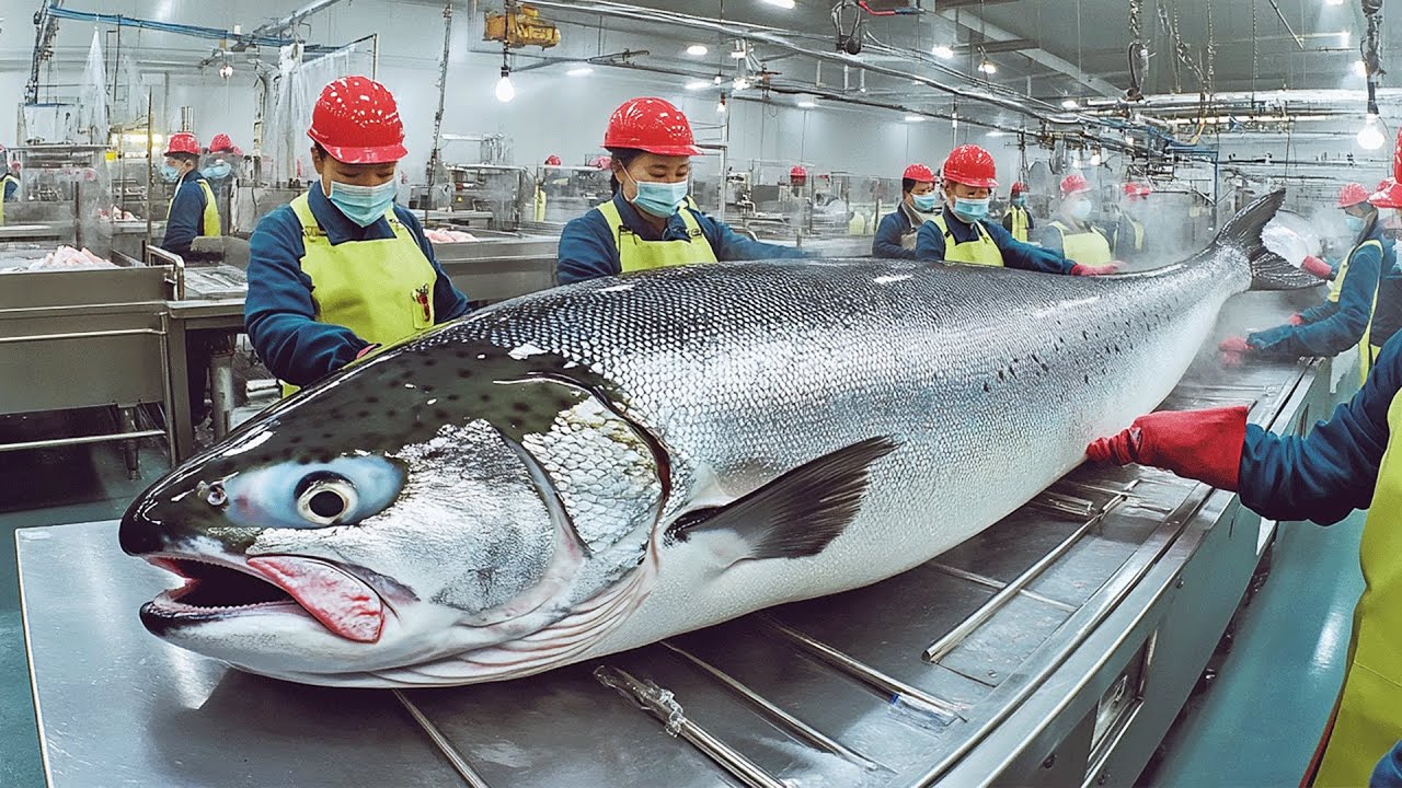 How Copper River King Salmon Is Caught and Filleted In Factories
