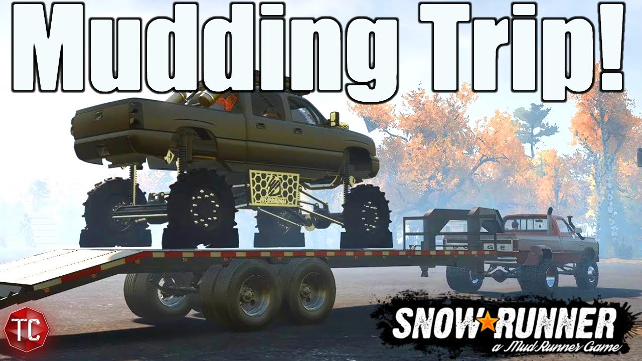 SnowRunner: 1st Gen Dodge Hauls Monstermax to GIANT MUD PIT!