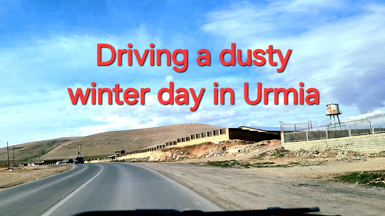 Driving a dusty winter day in Urmia