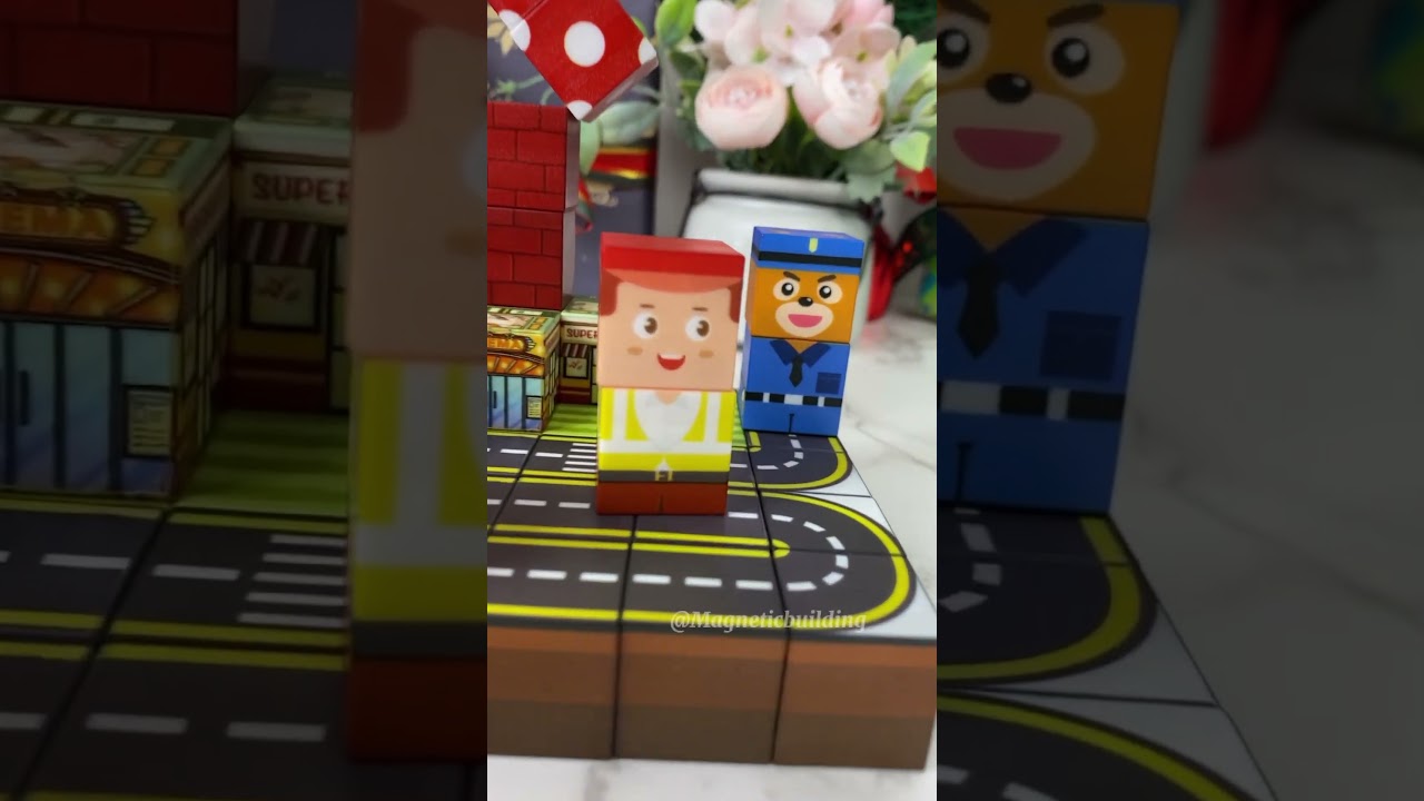 Magnetic building blocks are so fun!#minecraft #asmr #buildingtoys #satisfying #stressrelief #toys
