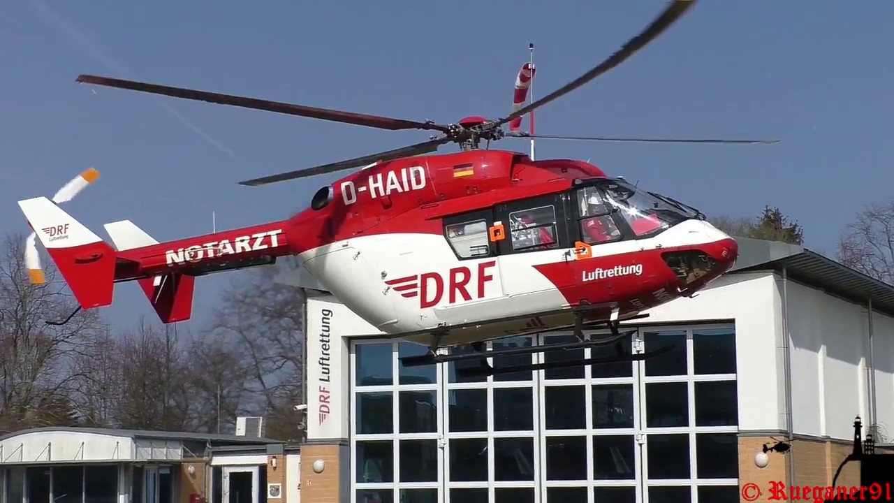 [HD] Christoph 47, Bk117 startup & Takeoff to rescue mission