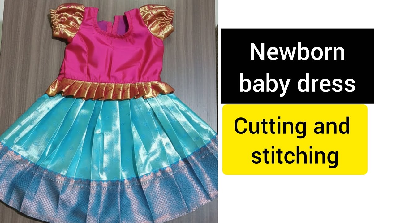 Newborn baby Lehenga blouse cutting and stitching in detail/