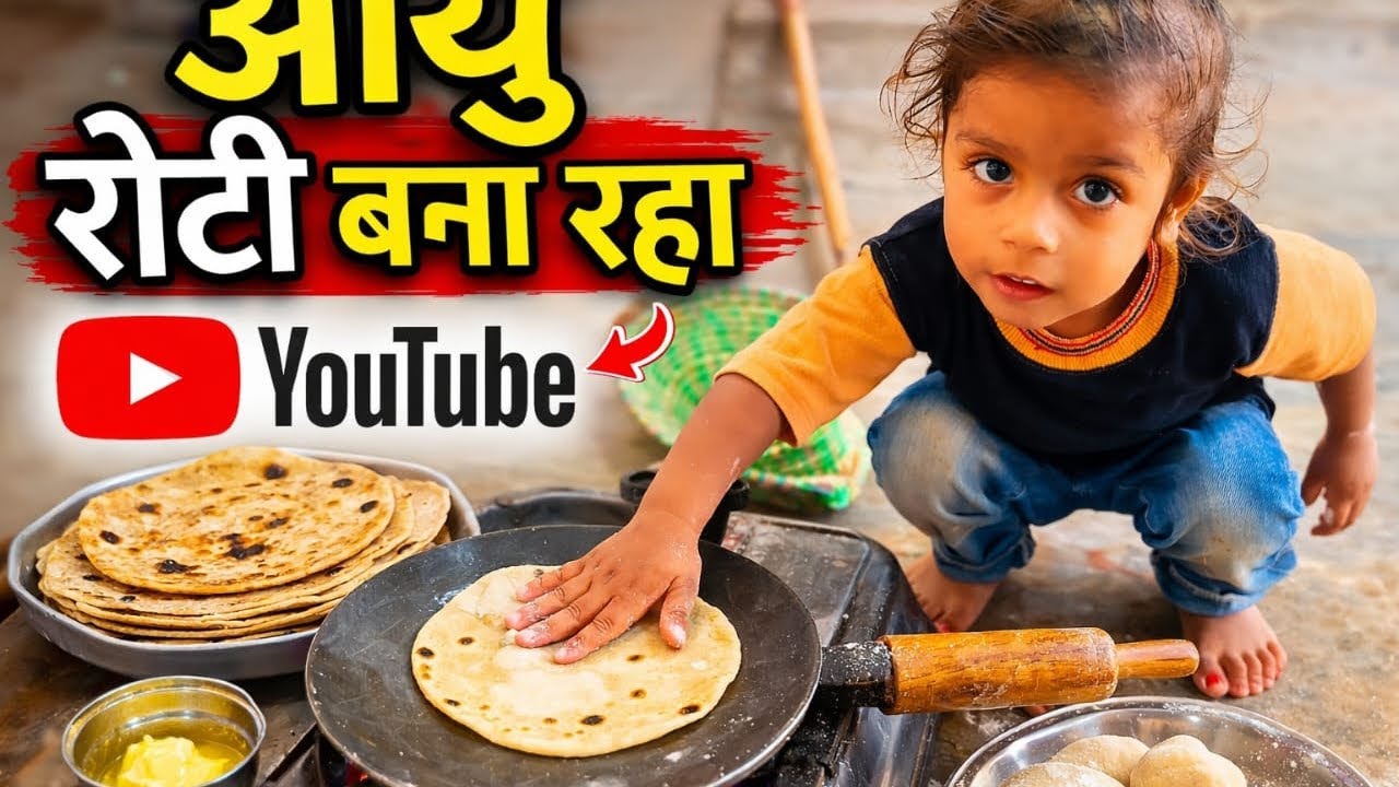 आयु रोटी बना रहा 😊😊 please subscribe my channel 