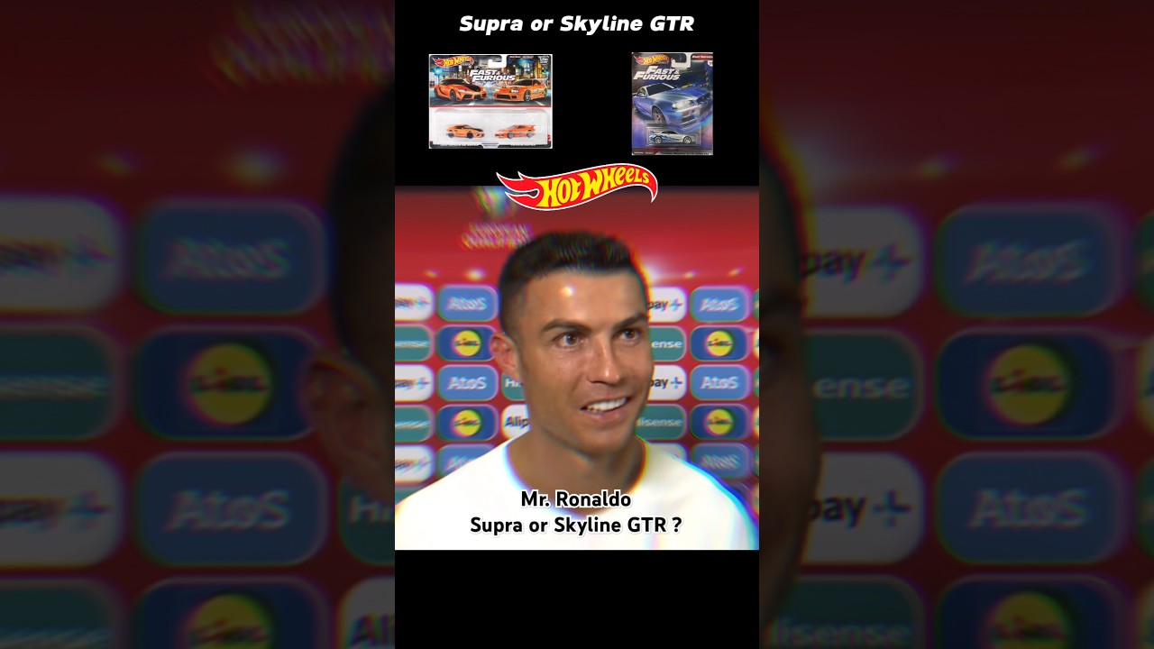 Cristiano Ronaldo Chooses Supra or GTR Hot Wheels? #hotwheels #supra #skyline #ronaldo #bugatti #cr7
