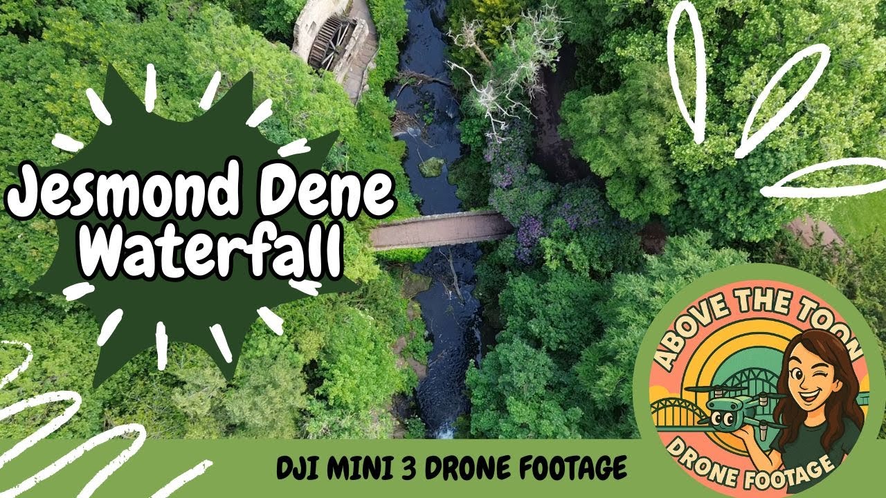 Stunning Cinematic Drone Footage of Jesmond dene waterfall | Newcastle Upon Tyne in 4K