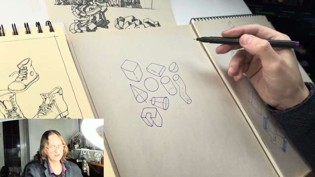 Drawing exercises | Ink | Simple forms