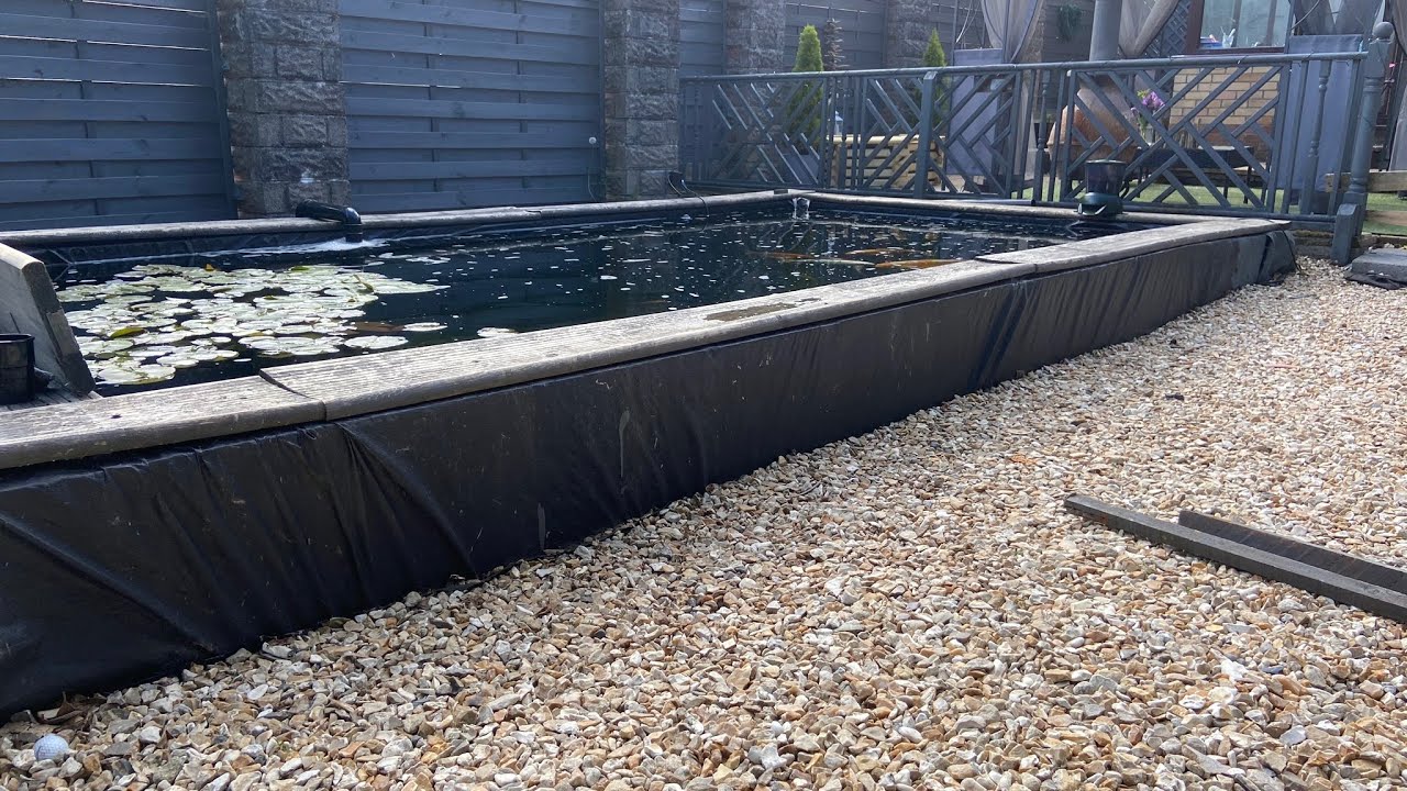Koi pond adding oyster shell for stability of PH and KH and a few jobs
