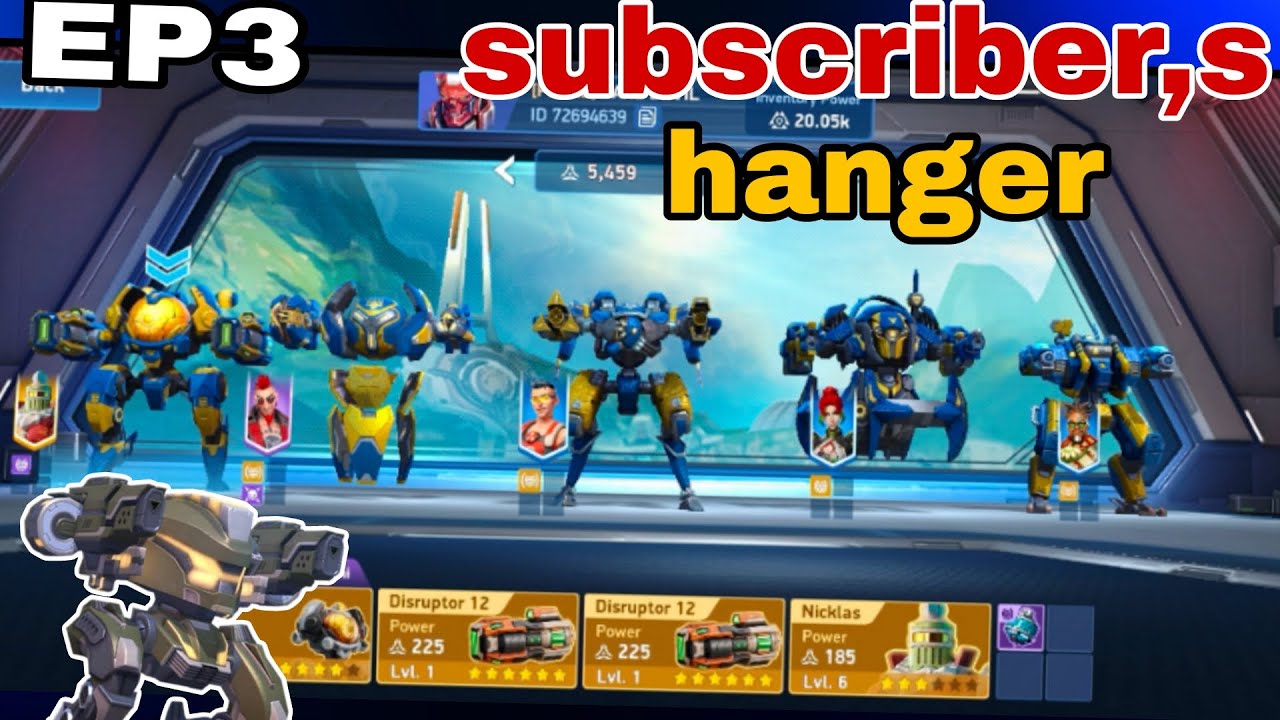 My subscriber hanger reveal ep 3 in mech arena solis Max 🤯 hanger reveal in mech arena 