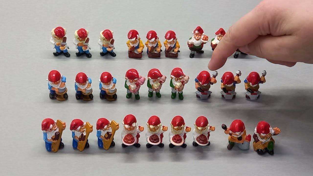 ГНОМЫ МАСТЕРА - Киндер Сюрприз - 1992 - Kinder Surprise - сравнение Немецких и Российских фигурок