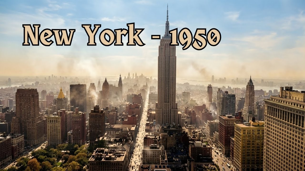 New York 1950: A Walk Through NYC (AI Reconstruction)