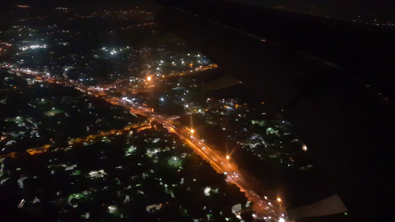 I.G.I DELHI AIRPORT COMPLETE LANDING AT NIGHT 4k