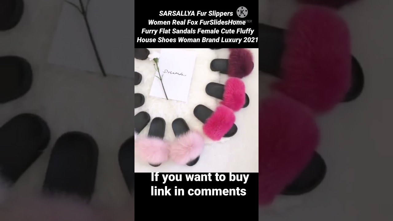 SARSALLYA Fur Slippers Women Real Fox Fur Slides Home Shoes Woman Brand Luxury 2021 #shorts #viral