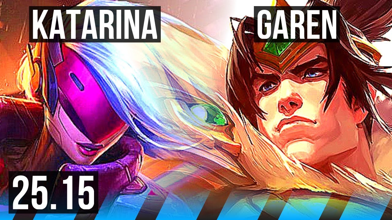 KATARINA vs GAREN (MID) | 14/0/0, Legendary | KR Master | 25.15