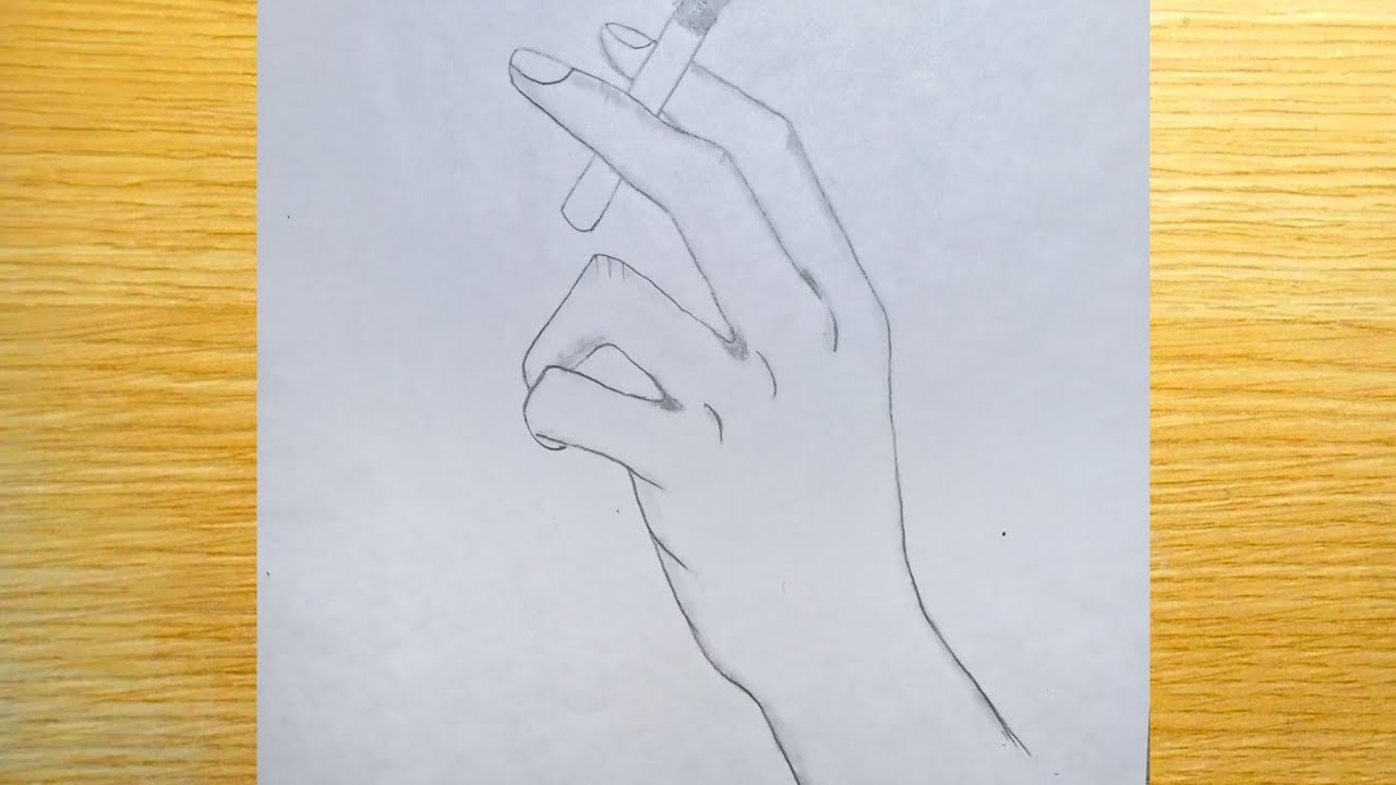 Hand Drawing with cigarette step by step