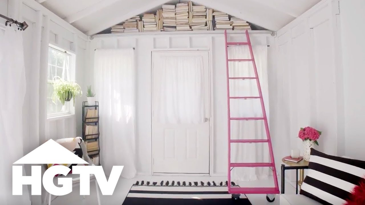 DIY Rolling Library Ladder | HGTV