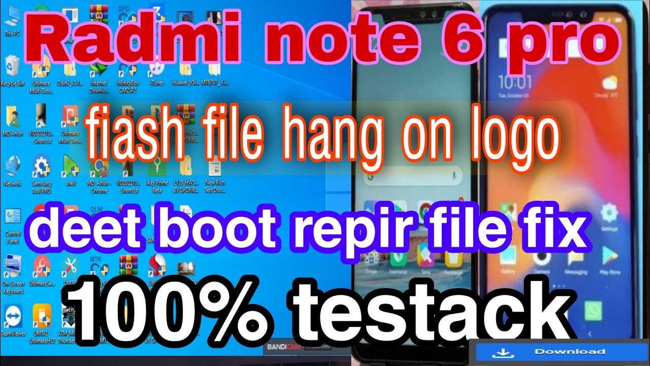 Redmi Note 6 pro flash file Hang on logo  deat boot repir  file fix100%