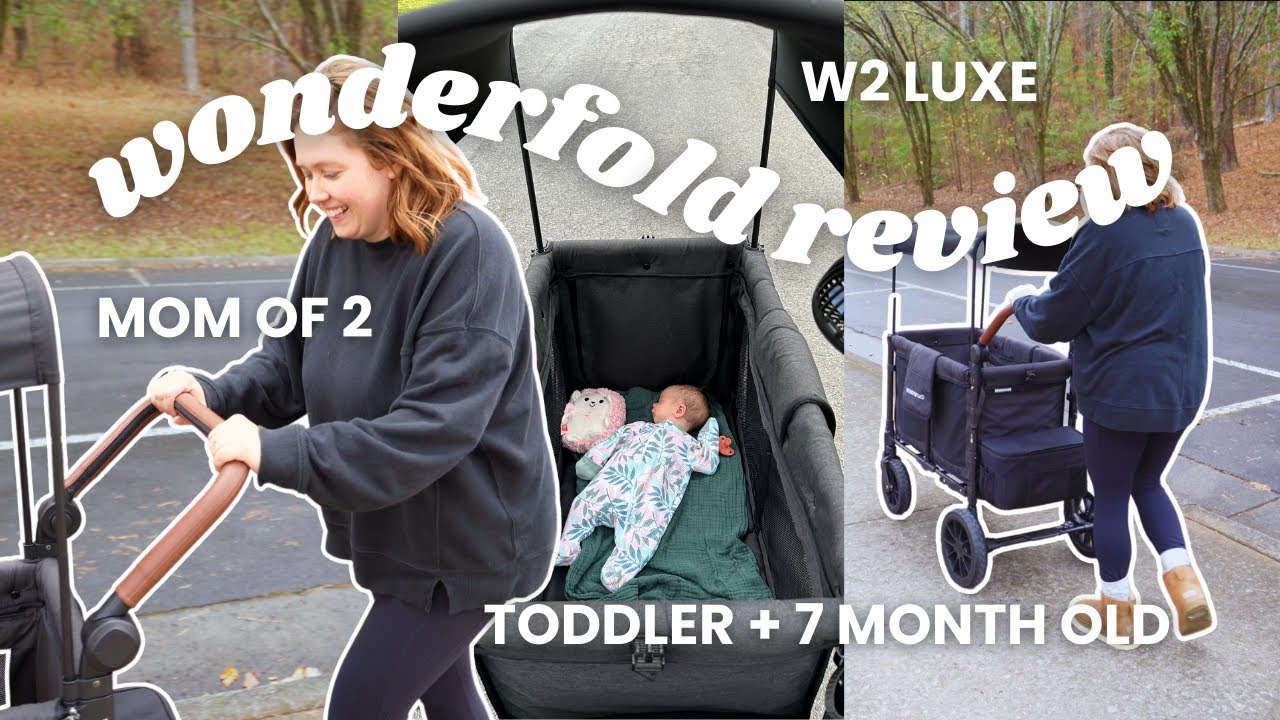 Обзор коляски-тележки HONEST Wonderfold W2 Wagon с малышом и младенцем
