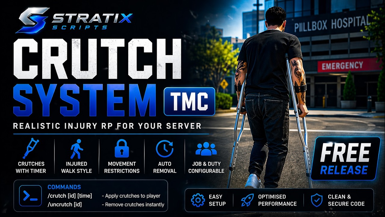 TMC | Crutch System | FiveM Script | Customizable | FREE