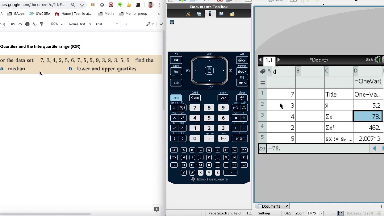 Quartiles and IQR on TI nspire