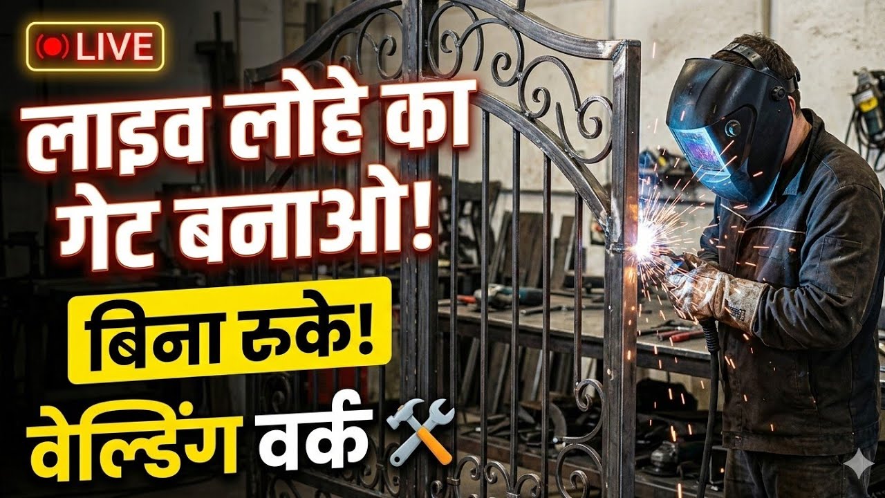 sliding folding gate banate hue welding works #HasanKhanwelder #Indianwelder