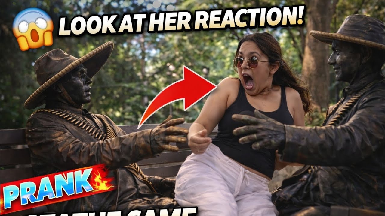  Statue moving now 😨👀🗿#StatuePrank#ScaryPrank#FunnyPrank#PublicReaction#PrankVideo#CowboyStatue#