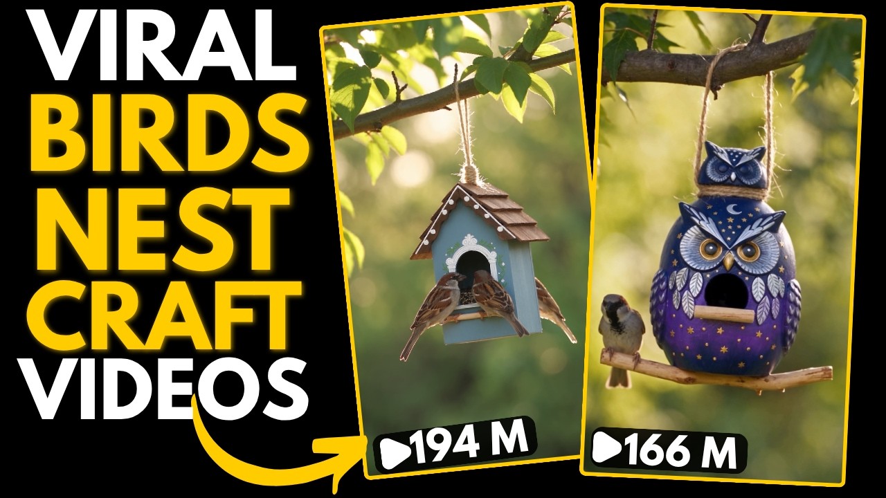 How to Create VIRAL AI Bird Nest Craft Videos (New Viral Niche)