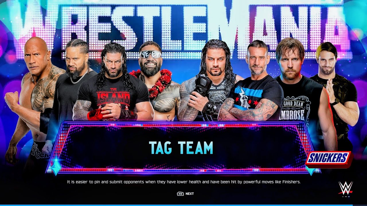The Bloodline Vs CM Punk & The Shield - Tag Team Elimination Match At WrestleMania | WWE 2k25 
