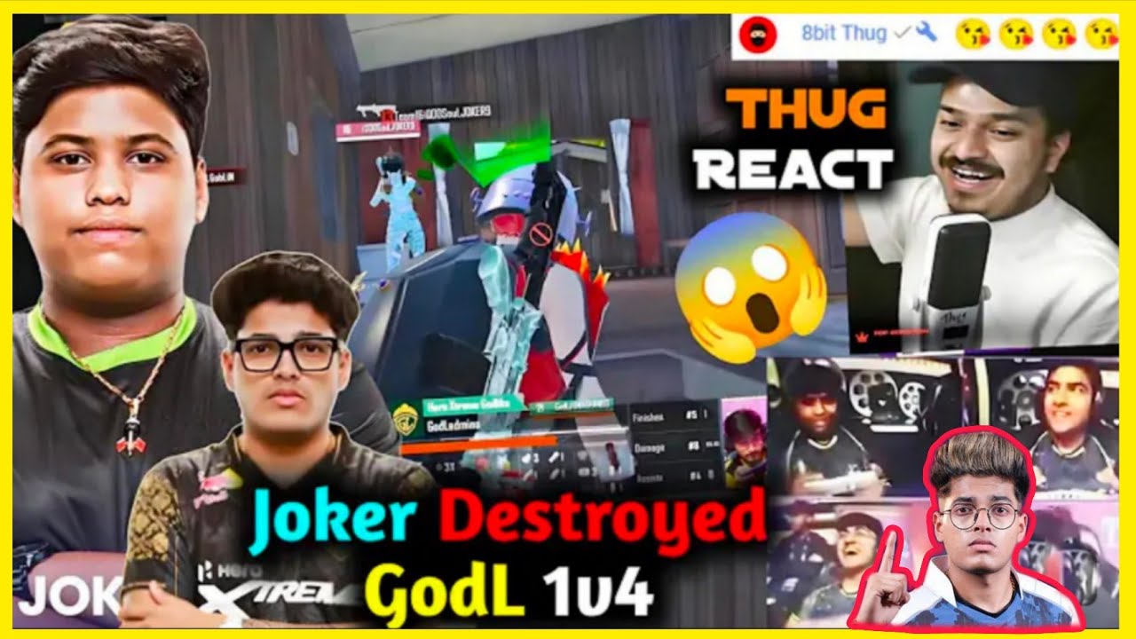 SouL Joker 1v4 GodL - Thug Ocean Reaction🥵 Joker Cute Reaction after 1v4 GodL
