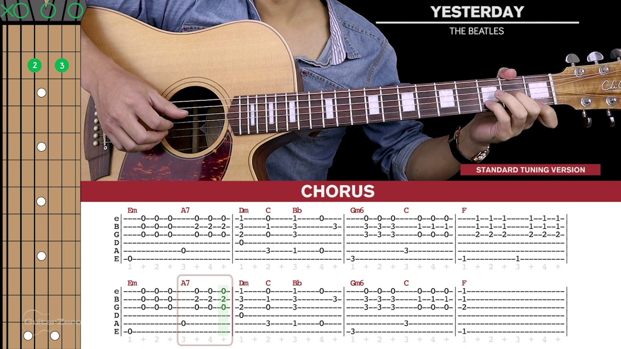 Yesterday Guitar Cover The Beatles 🎸Standard Tuning + Studio Tuning |Tabs + Chords|