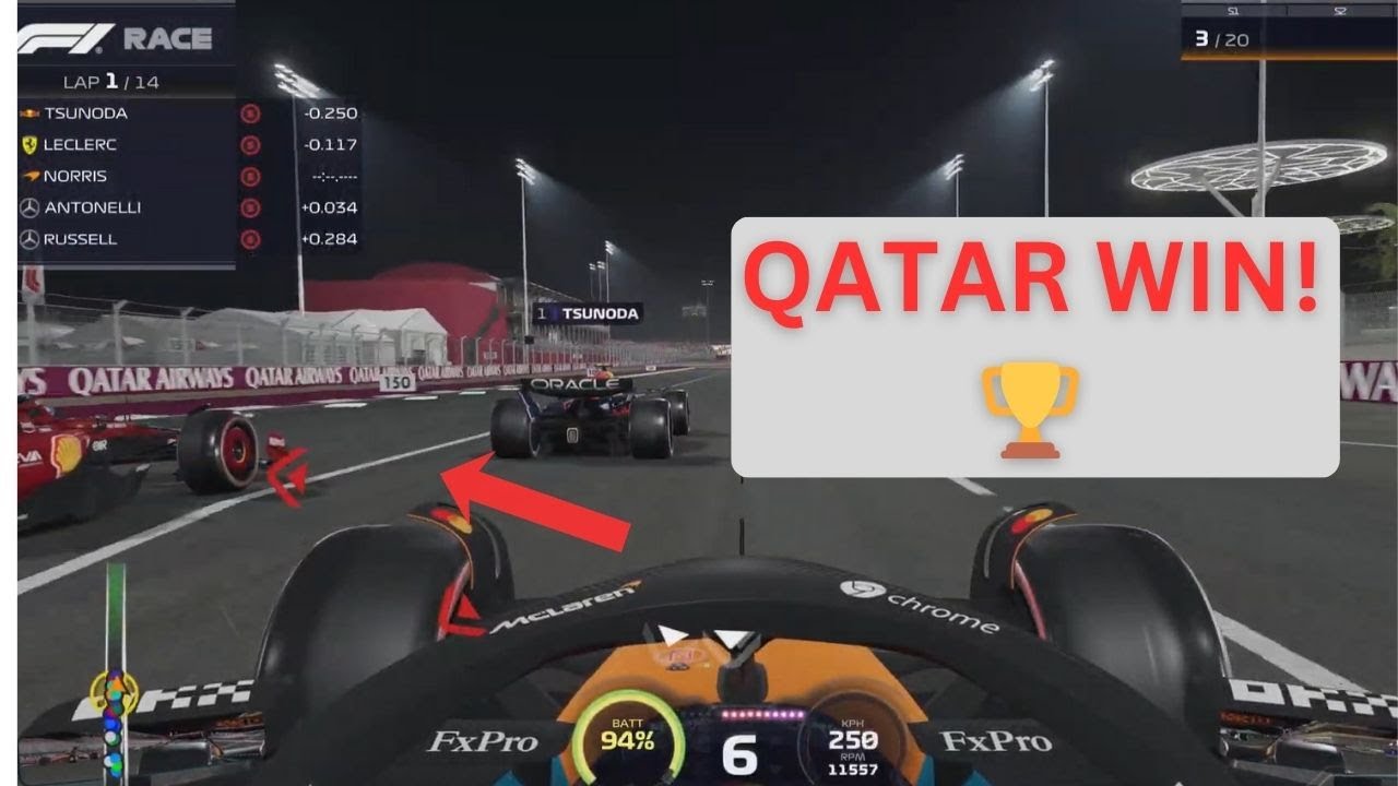 Qatar NIGHT RACE WIN 🏆 | Hard Level | Assists OFF