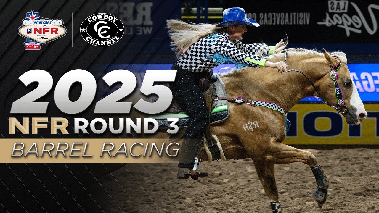Гонки вокруг бочек, раунд 3 NFR 2025 🐎 Кэсси Моури, Карли Отеро, Хейли Кинсел и другие | Cowboy C...