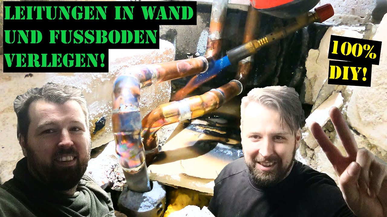 Heizungs-Leitungen in Wänden und Fußboden verlegen -einfach alles selber machen! DIY-Kernsanierung!
